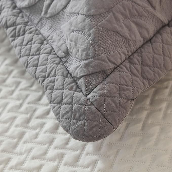 MarCielo 3-Piece 100% Cotton Oversized Bedspread Lightweight Quilt Coverlet - Image 8