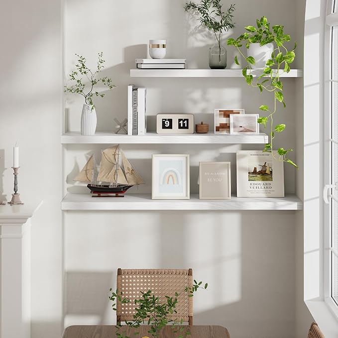 40 Inch Floating Shelves for Wall, 9.3 Inch Deep Shelves for Books & Decor - Image 5