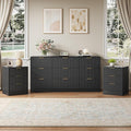 9 Drawer Black Dresser & Nightstand Set 3-Piece by NOVAMAISON