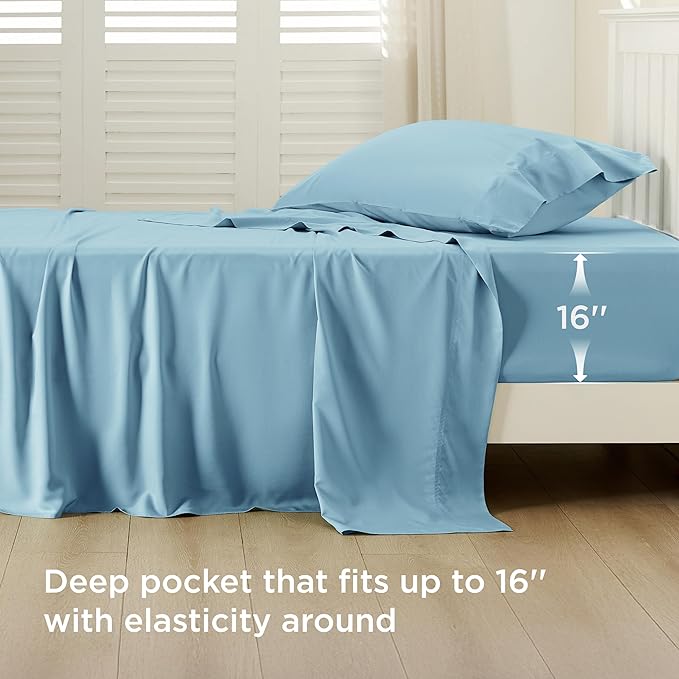 Bedsure Cooling Sheets Twin XL, Rayon Derived from Bamboo, Breathable & Soft - Image 3