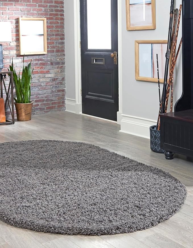 Unique Loom Solid Shag Collection Area Rug - Image 3