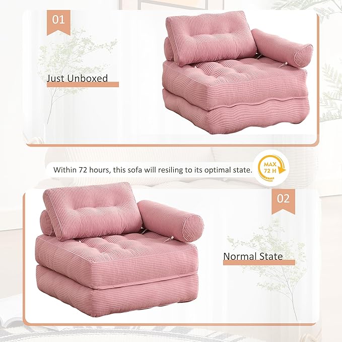 Plus Futon Sofa Bed for Small Spaces, Floor Couch - Image 8