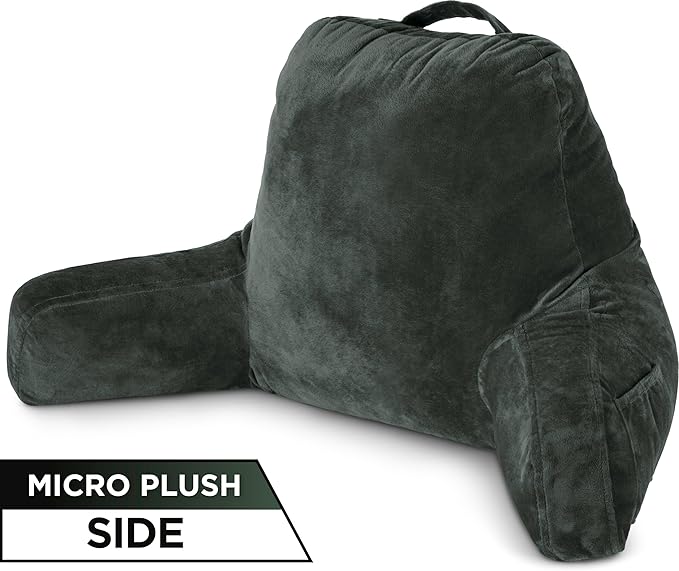 Husband Pillow Aspen Ramona Green, Reading Pillow Bed Rest Chair, Two-Sided - Image 9
