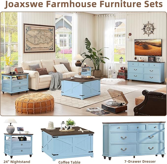 24" Wide Farmhouse Nightstand - Image 4
