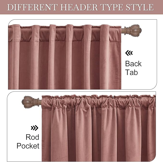 RYB HOME Soft Velvet Curtain for Home Decoration, Room Darkening Window - Image 3
