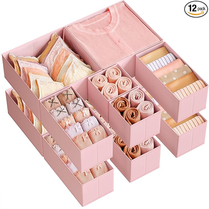 SONGMICS Drawer Organizers, Dresser Divider Organizers, Foldable Fabric Storage by SONGMICSbySONGMICSHOME