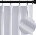 Topfinel White 102 Inches Long Custom Blackout Linen Curtains, Pinch Pleated by Topfinel