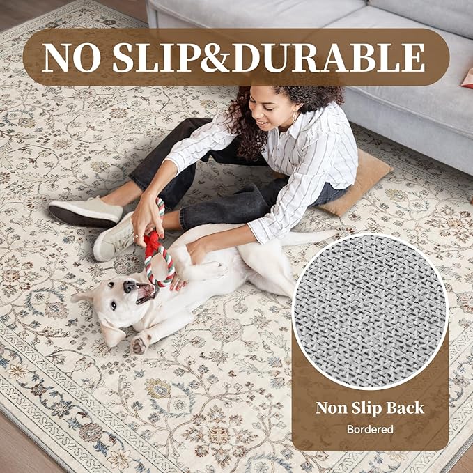 MontVoo-Vintage Area Rug 9X12 Beige Rugs - Image 4