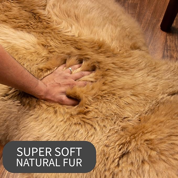 Super Area Rugs Brown Sheepskin Rug - Image 4