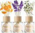 Binca Vidou Reed Diffuser Set, Lavender Osmanthus Orange&Lemon Scent Oil by BINCAVIDOU