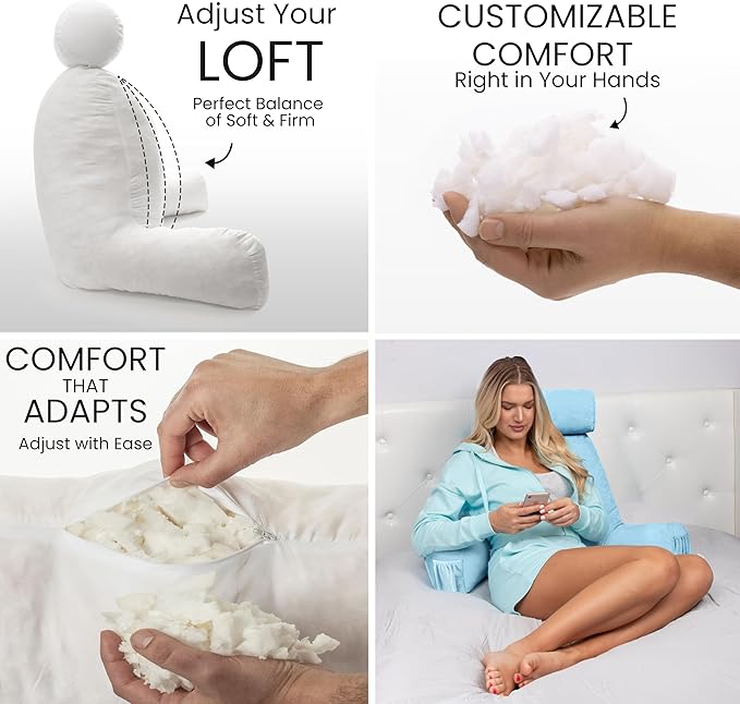 Husband Pillow Medium Sky Blue, Backrest - Image 2