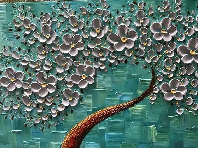 YaSheng Art - 100% hand painted Flower Art Oil Painting On Canvas Texture - Image 3