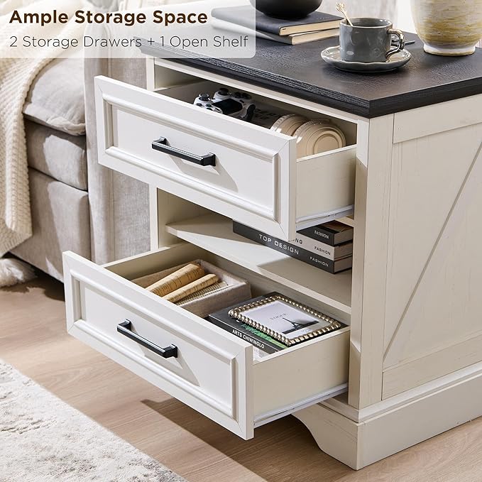 ACCOHOHO 24" Farmhouse Nightstand Set of 2 - Image 5