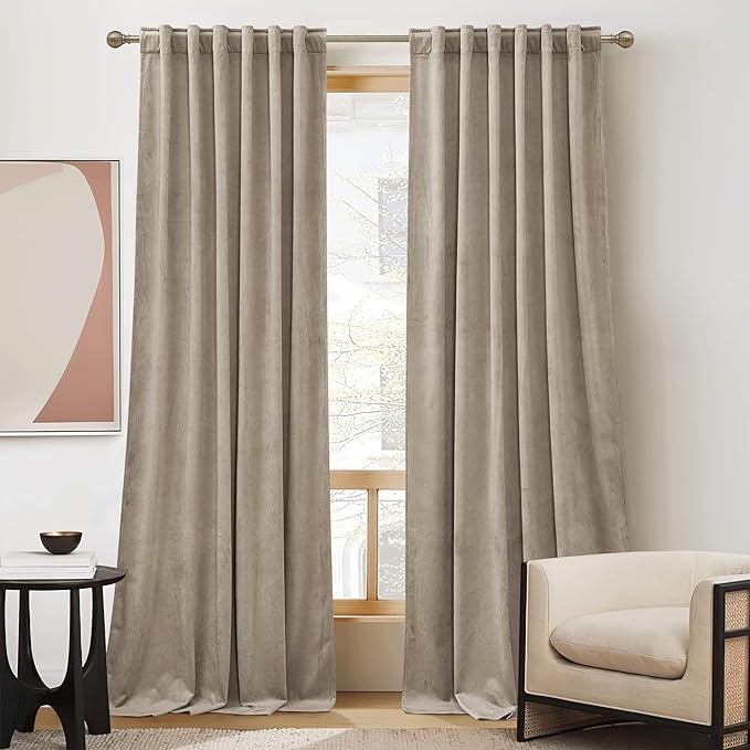 RYB Home Farmhouse Curtains Elegant Velvet, Room Darkening Privacy Shades as by RYBHOME