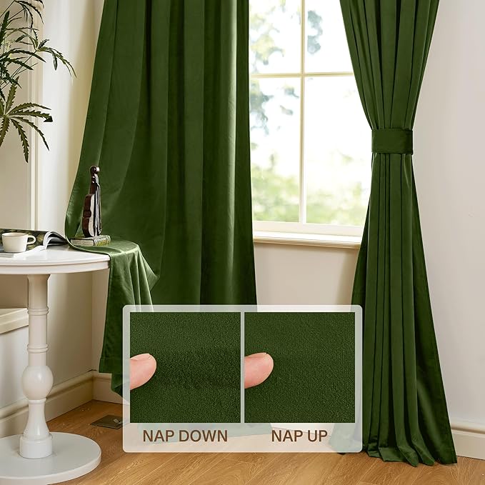 StangH 62 inches Wide Green Velvet Curtains - Image 4