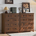 Farmhouse 4 Drawer Dresser for Bedroom Set of 2, Rustic Wood Dresser by Joaxswe