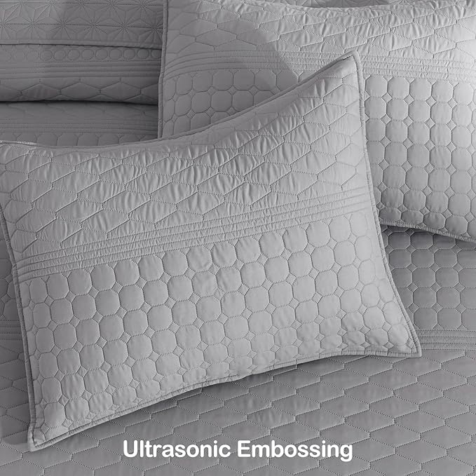 HORIMOTE HOME Grey Queen Size Quilt Set - Image 6
