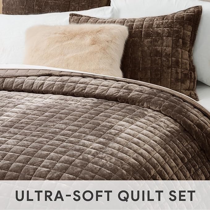 RECYCO Luxury Velvet Quilt Set Full Queen Size Bedding Sets, Ultra Soft Velvet - Image 4