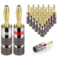 WGGE WG-029 Banana Plugs Audio Jack Connector, 24k Gold Dual Screw Lock Speaker by WGGE