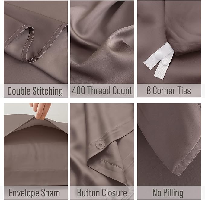 Bella Coterie Luxury Bamboo Viscose King Size Duvet Cover Set | 100% - Image 3