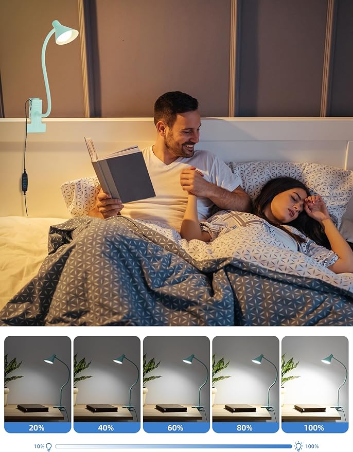 Reading Light for Bed, Clip-on Desk Lamp - Image 3