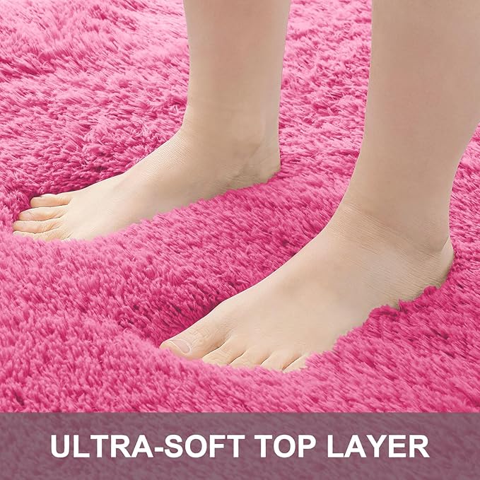 OLANLY 3x5 Machine Washable Small Bedside Rug, Soft Fluffy Shaggy Rugs - Image 4