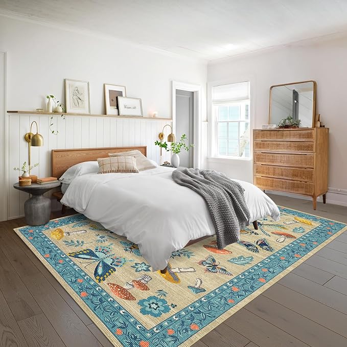 Mushroom Insect Washable Rug 5x7 Area Rugs - Image 3