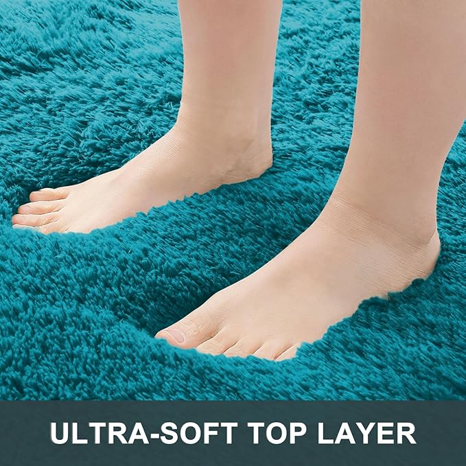 OLANLY 2x3 Machine Washable Small Bedside Rug, Soft Fluffy Shaggy Entryway - Image 5