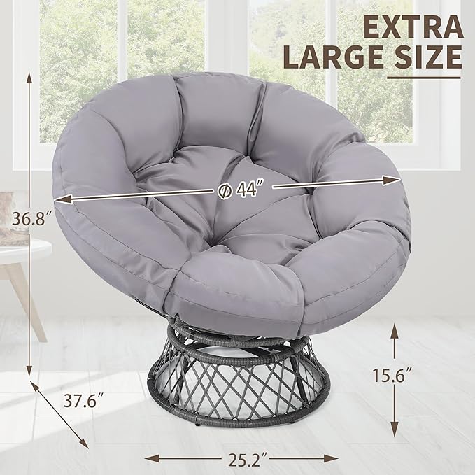 46" Giant Oversized Rattan Papasan Chair - Image 2