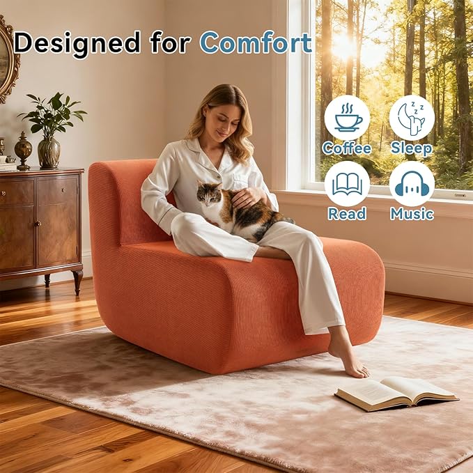 Single Boneless Chairs, Fireside Beanbag Chair Upholstered Cloud Sofa Chair - Image 3