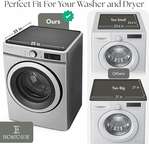 2 PC Washer and Dryer Topper Protector Mat 25"x25", Laundry Washing Machine Top - Image 2
