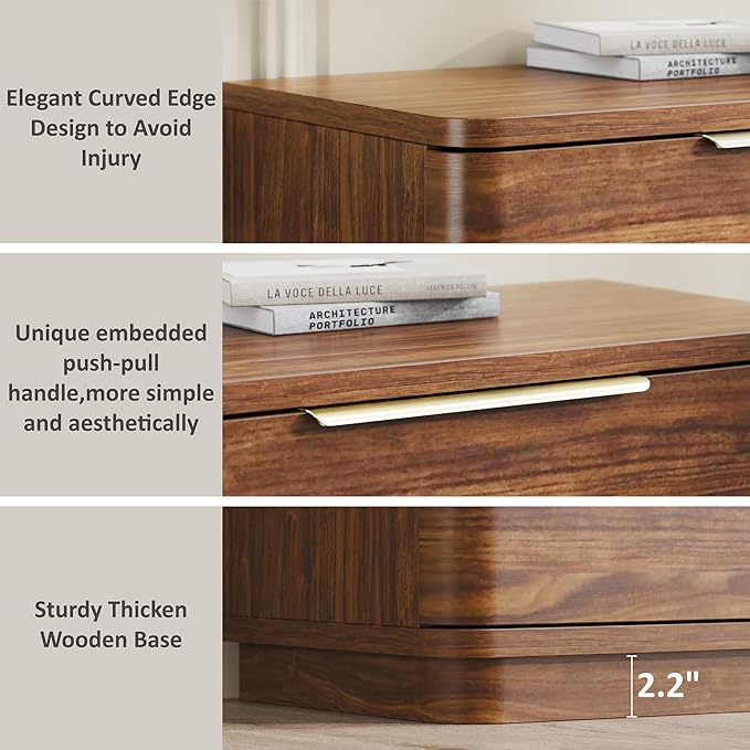 5 Drawer Dresser for Bedroom, Curved Profile Design, Wooden Closet - Image 7