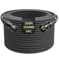 XLR Cables 250ft 1 Pack, Professional Gold-Plated Rean Connectors from Neutrik by AA