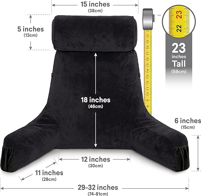 Husband Pillow Medium Black, Backrest - Image 4