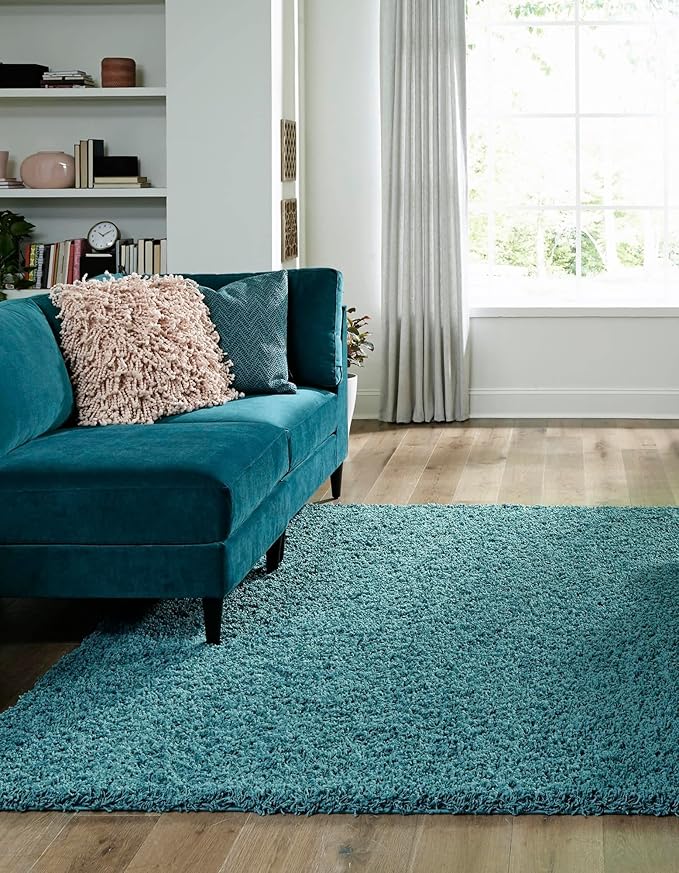 Unique Loom Solid Shag Collection Area Rug - Image 2