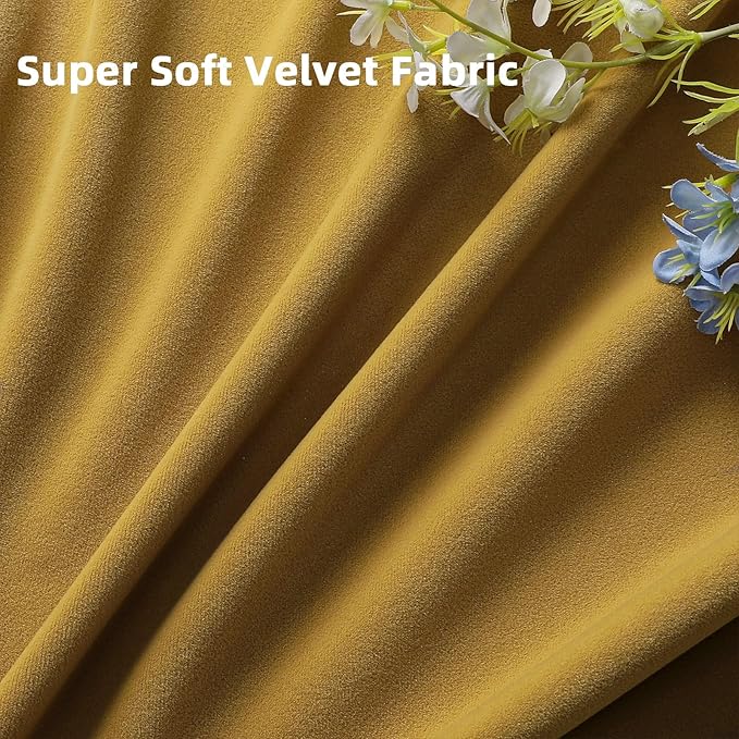 Joydeco Brown Velvet Curtains 108 inch Length 2 Panels, Luxury Blackout Rod - Image 5