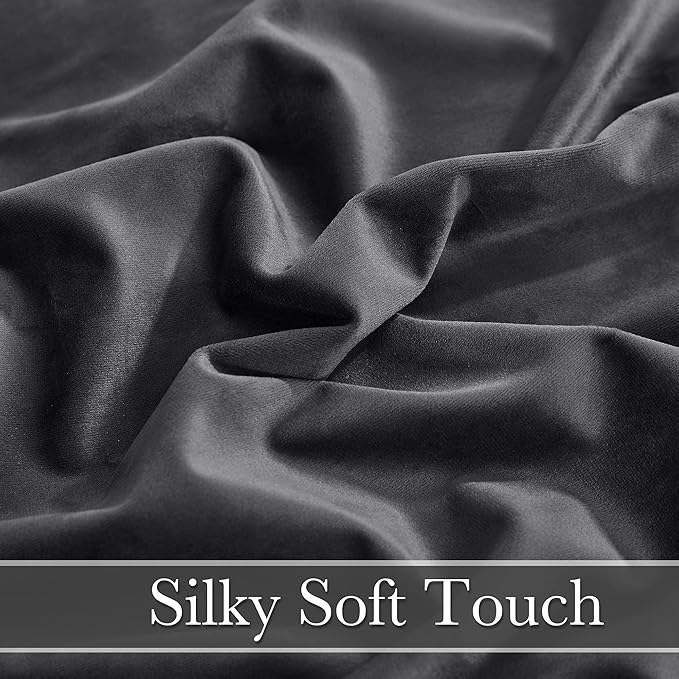 RYB Home Grey Velvet Curtains for Living Room - Image 5