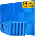 Saiqiang Blue Acoustic Panels 24 Pack 1 x 12x 12 Inches Sound Proof Foam by Saiqiang