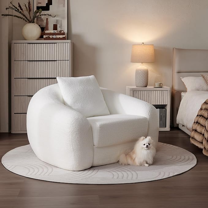 SICOTAS 49.9" Curved Convertible Sofa Couch Bed - Image 3