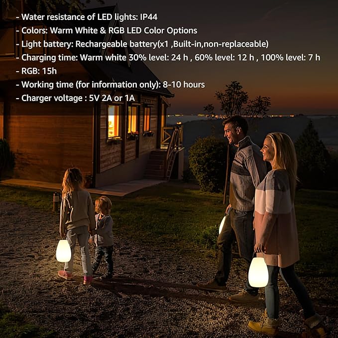 uuffoo 2 Pack Portable Outdoor Table Lamp - Image 6