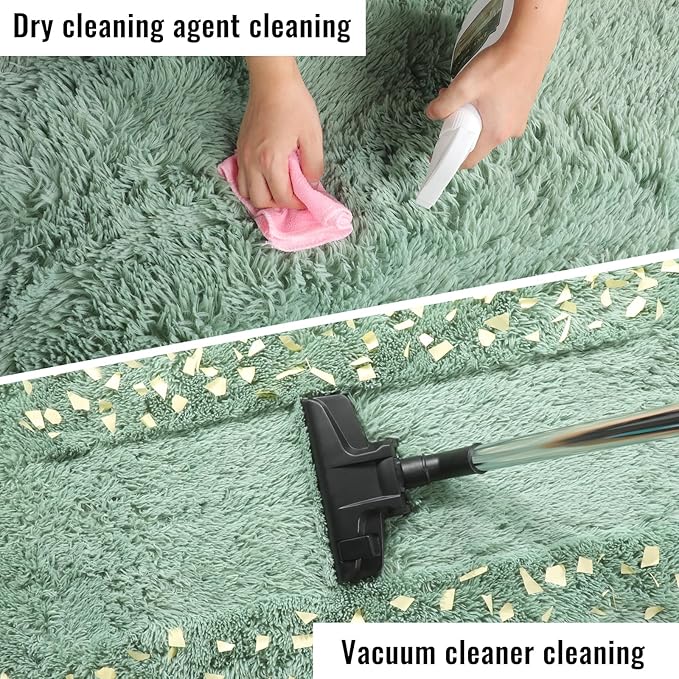 PAGISOFE Machine Washable Sage Green Rugs - Image 8