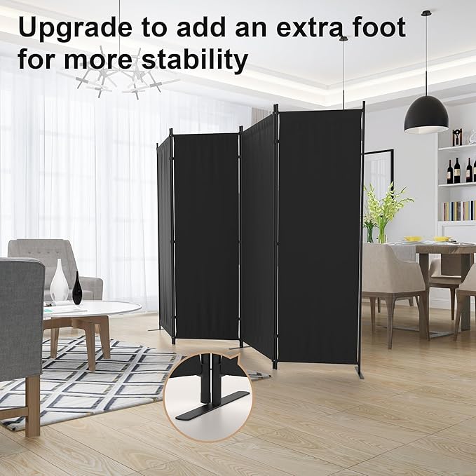 Room Divider, 4 Panel Folding Privacy Screen, 88” Portable Separating - Image 4