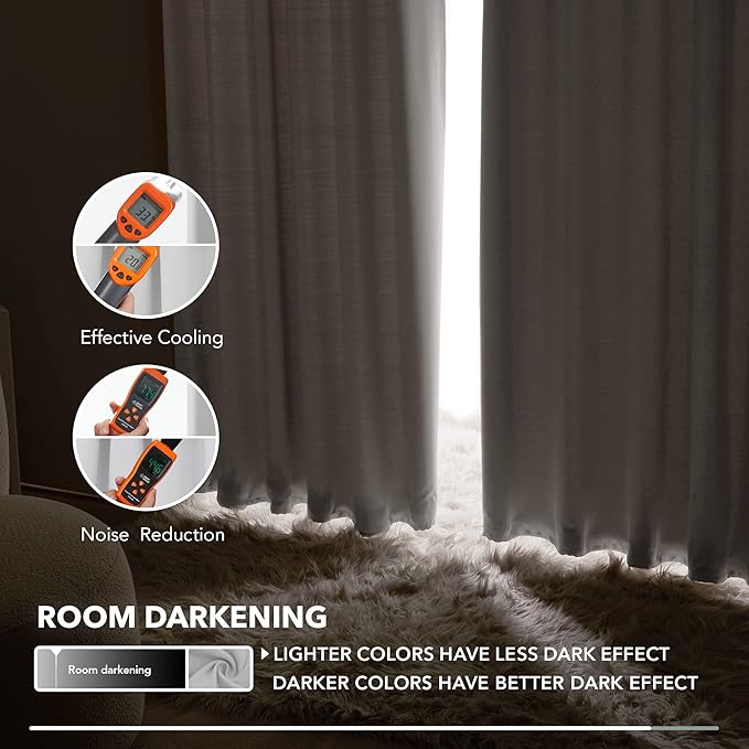 Deconovo Back Tab and Rod Pocket Curtains Blackout Curtains Thermal Insulated - Image 7