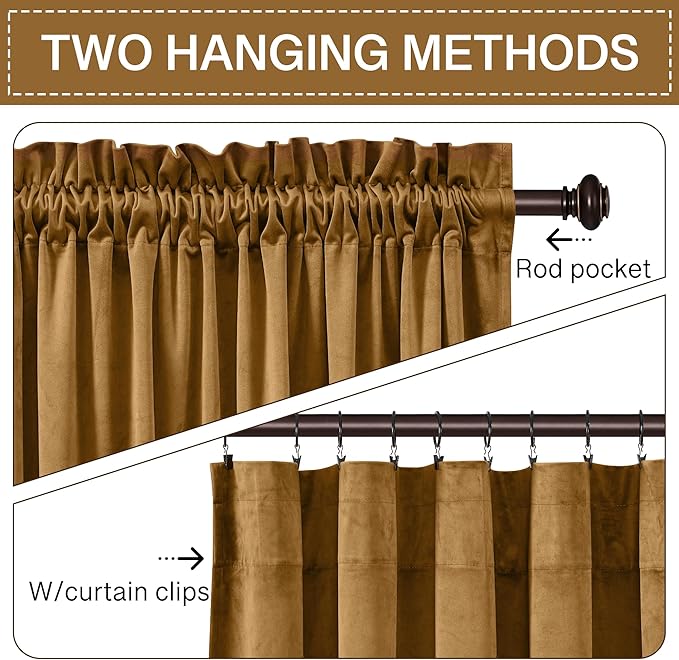 StangH Gold Brown Curtains for Living Room, Luxury Autumn Home Decoration - Image 3