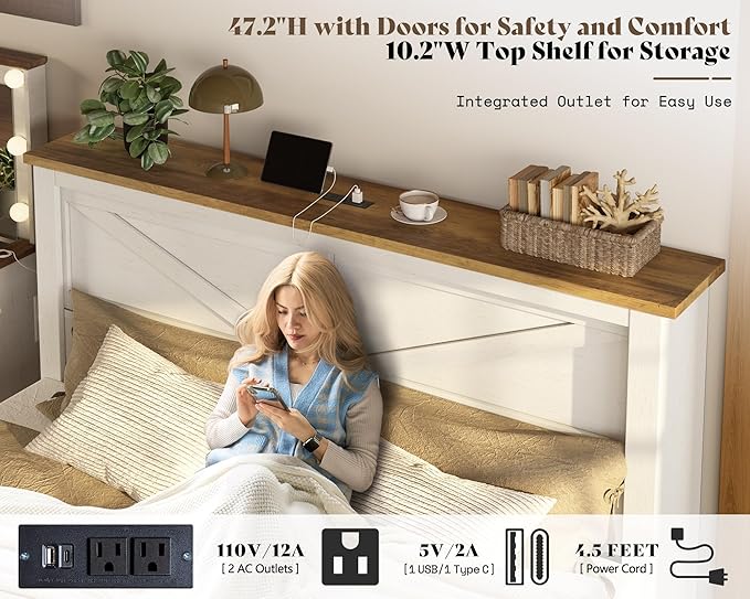 AMERLIFE King 47.2" H Bed Frame - Image 5