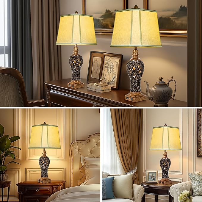32'' Tall Rustic Vintage Table Lamps Set of 2 - Image 6
