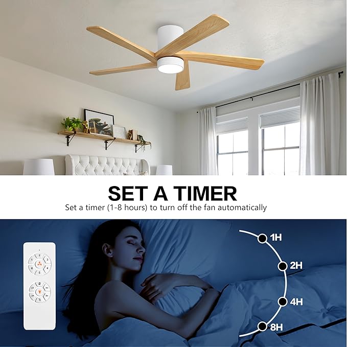 WINGBO 54 Inch Flush Mount DC Ceiling Fan - Image 7
