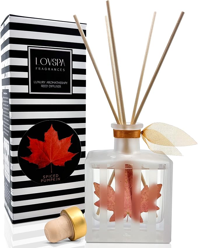 LOVSPA Reed Diffuser Set, Spiced Pumpkin Scented Oil Diffuser by LOVSPA