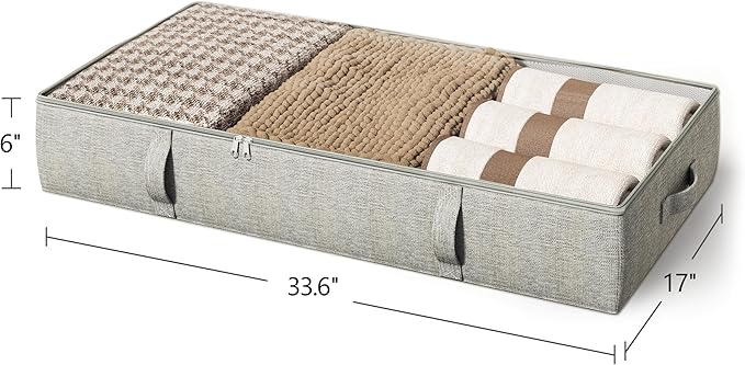 2-Pack Under Bed Storage Containers, 6 Inches Tall Underbed Clothes Storage - Image 3