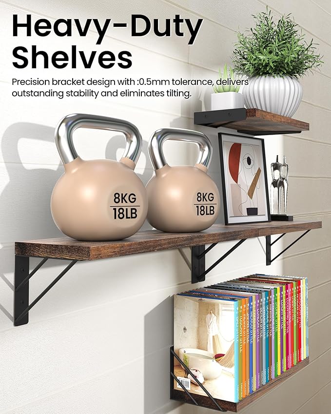 BAYKA Wall Shelves for Bedroom Decor, Floating Shelves for Wall Living Room - Image 4